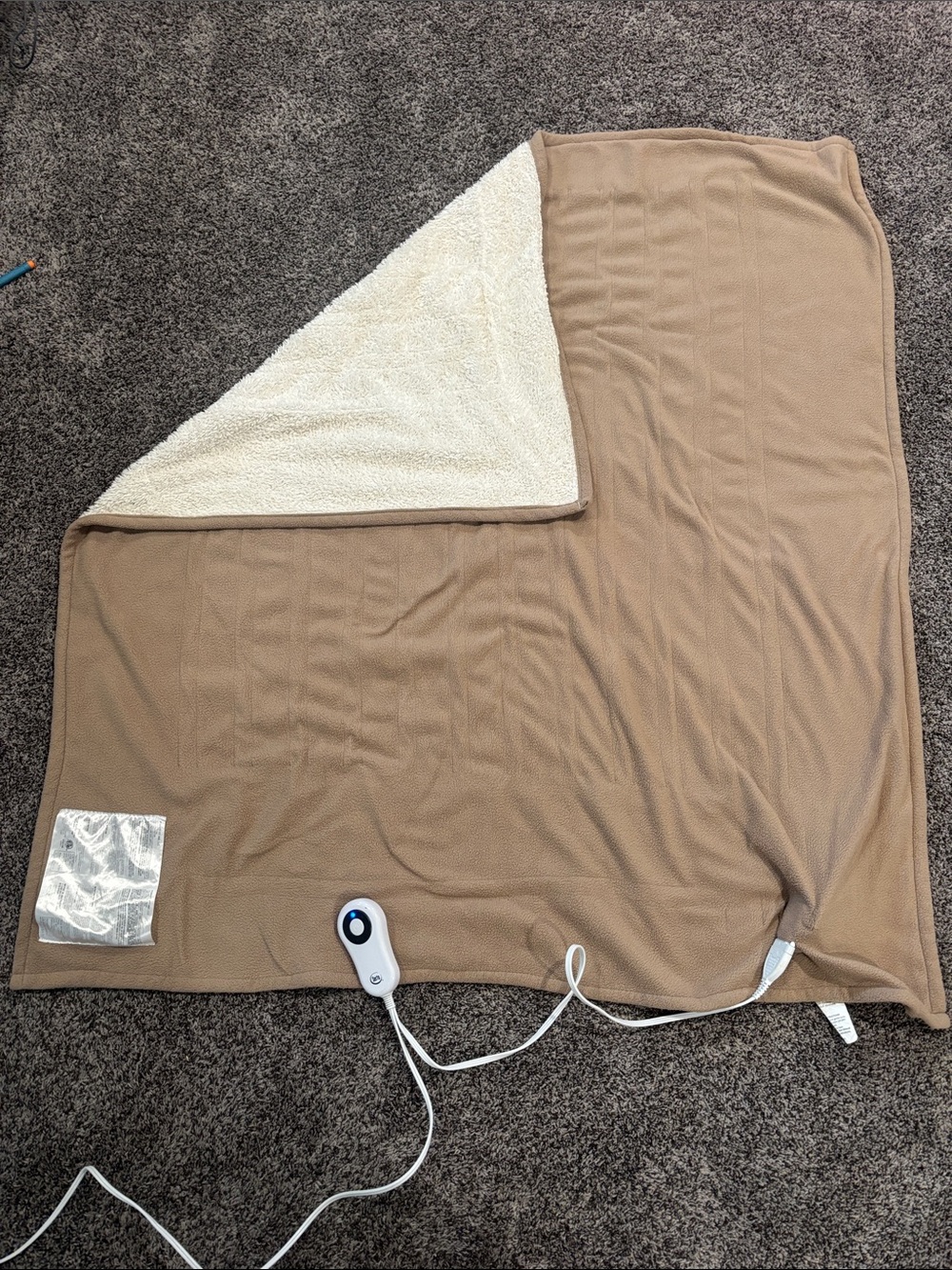 Serta Heated Electric Throw Blanket - Tan